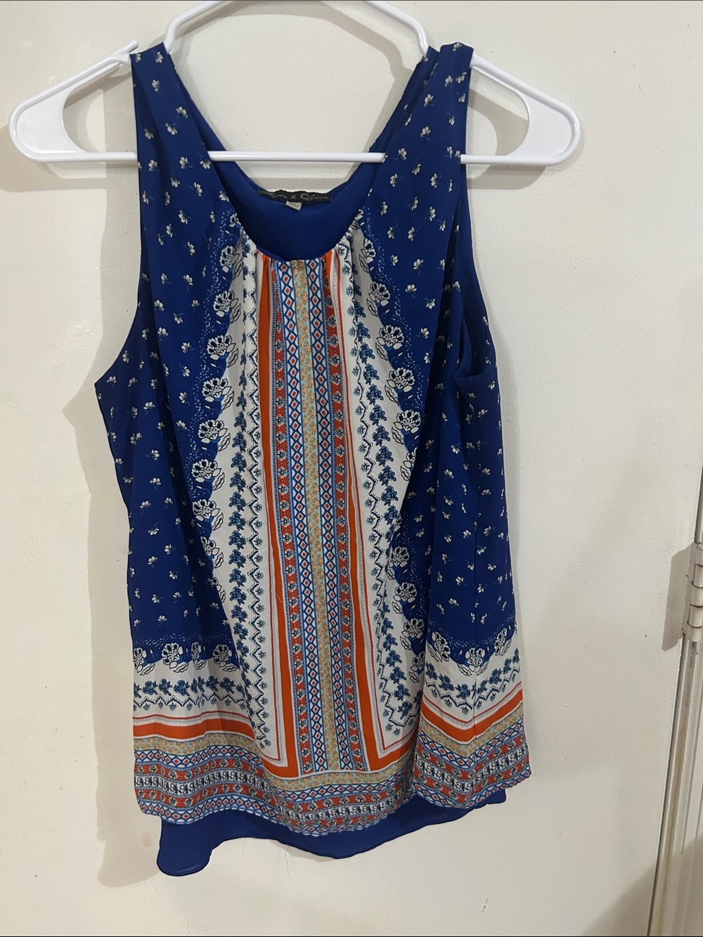 Rose & Olive Blue Multicolor Printed Sleeveless Tank